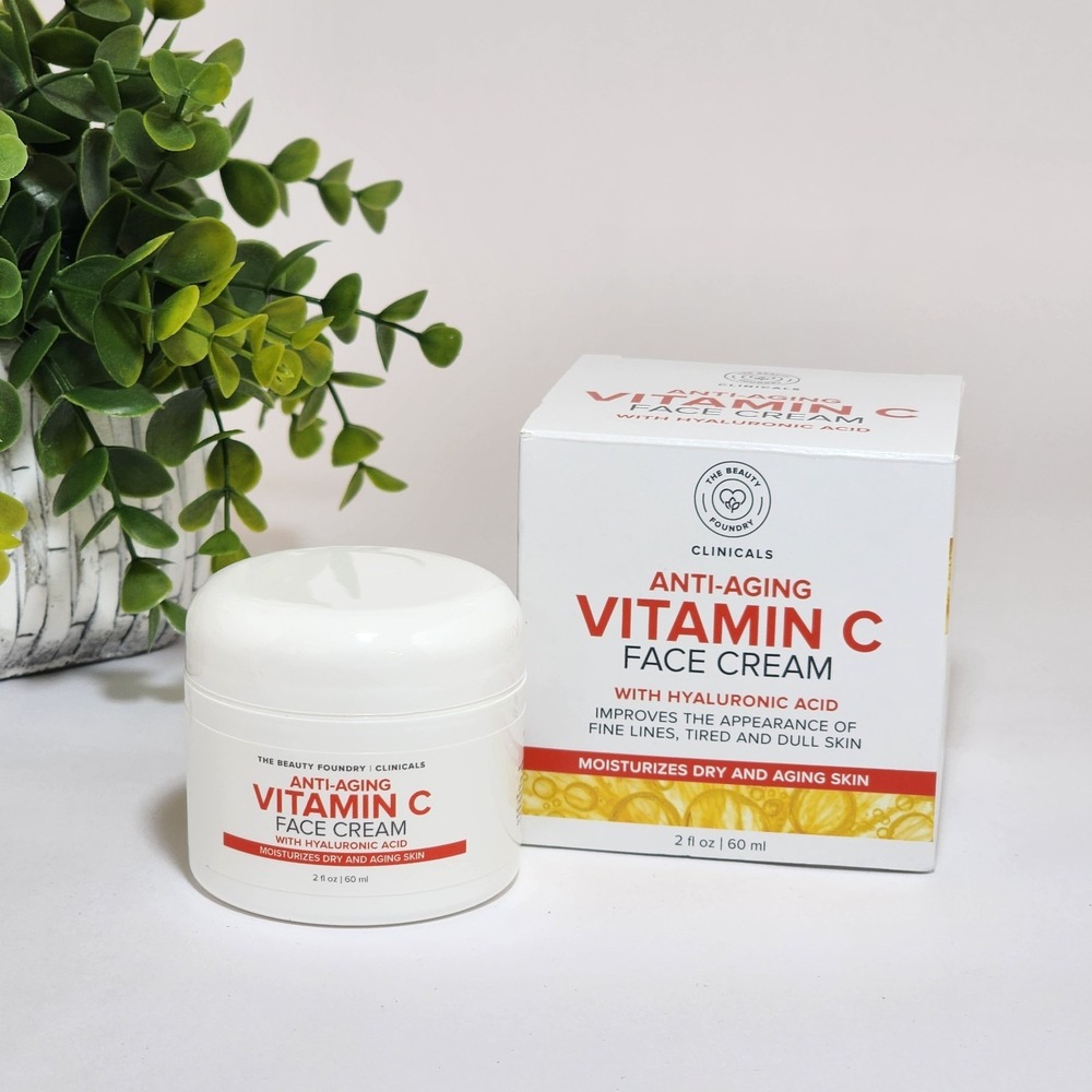 The Beauty Foundry Anti-Aging Vitamin C Face Cream Hyaluronic Rosehip Rosemary